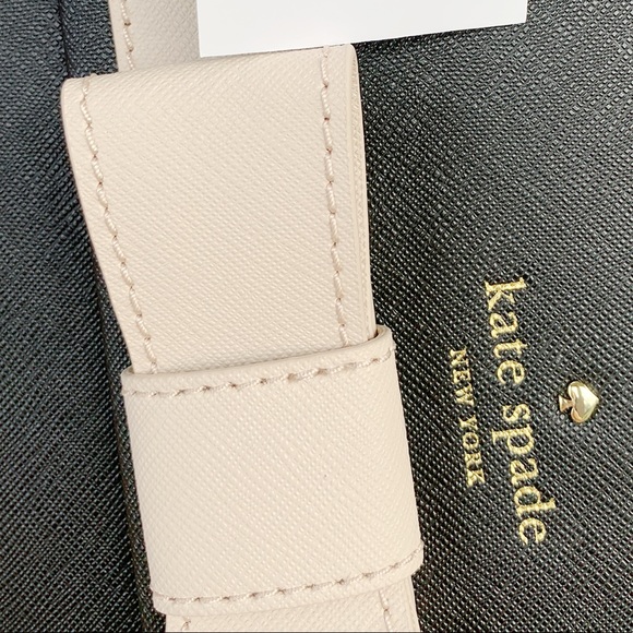 SALE‼️ Kate spade black large crossbody beige bow - Picture 5 of 6